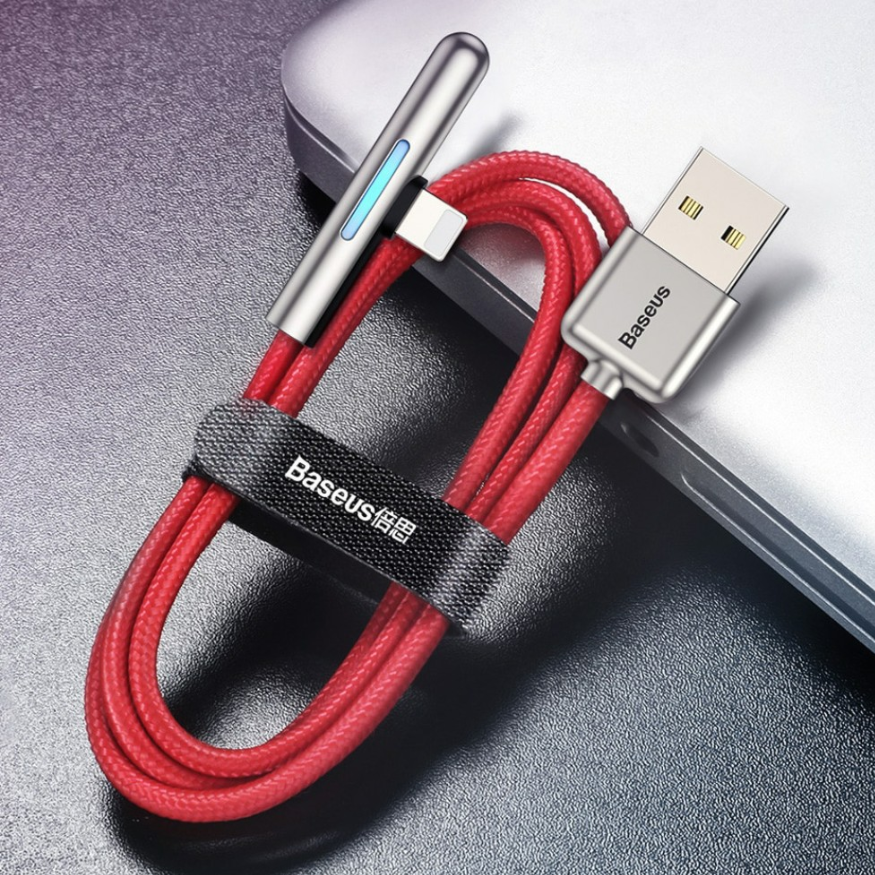 Premium Right Angle USB LED Cable for iPhone/iPad