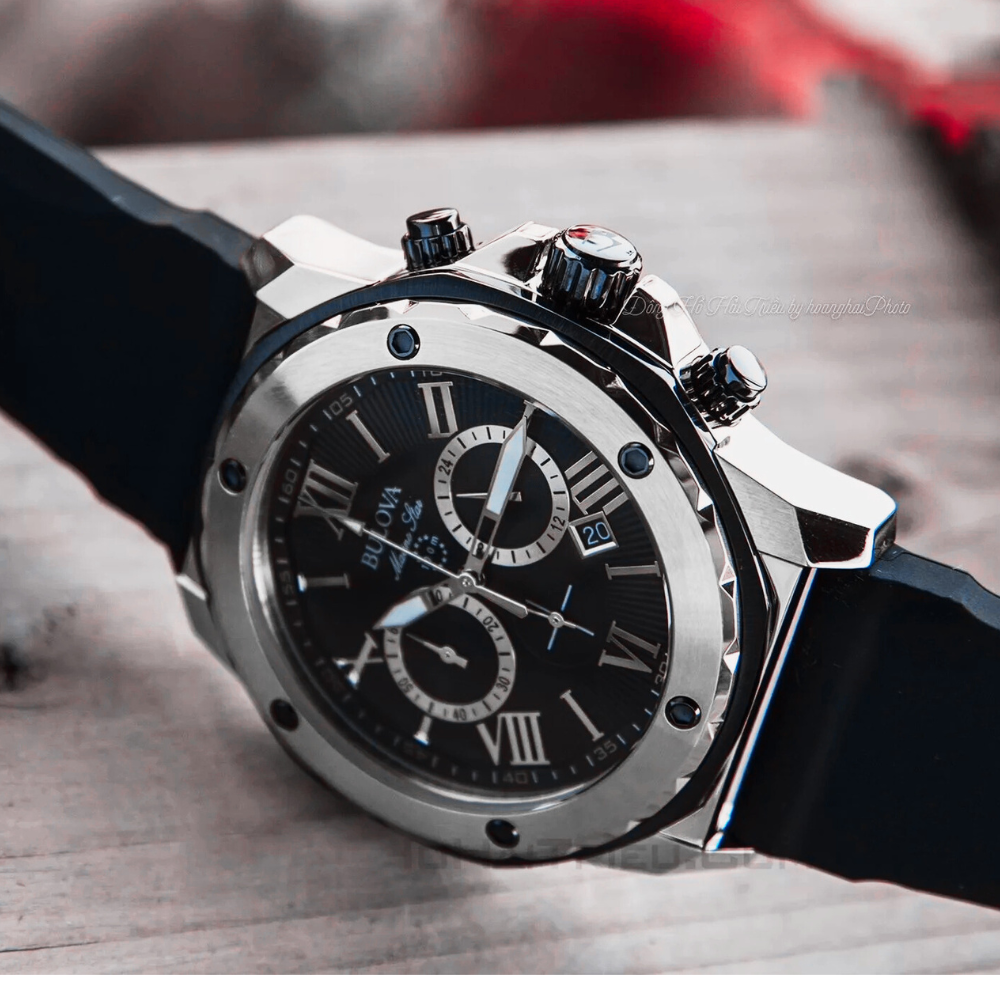 BULOVA Classic Sports Chronograph - RARE MODEL Black/Silver - 1stMobile.UK