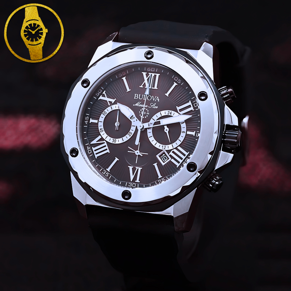 BULOVA Classic Sports Chronograph - RARE MODEL Black/Silver - 1stMobile.UK