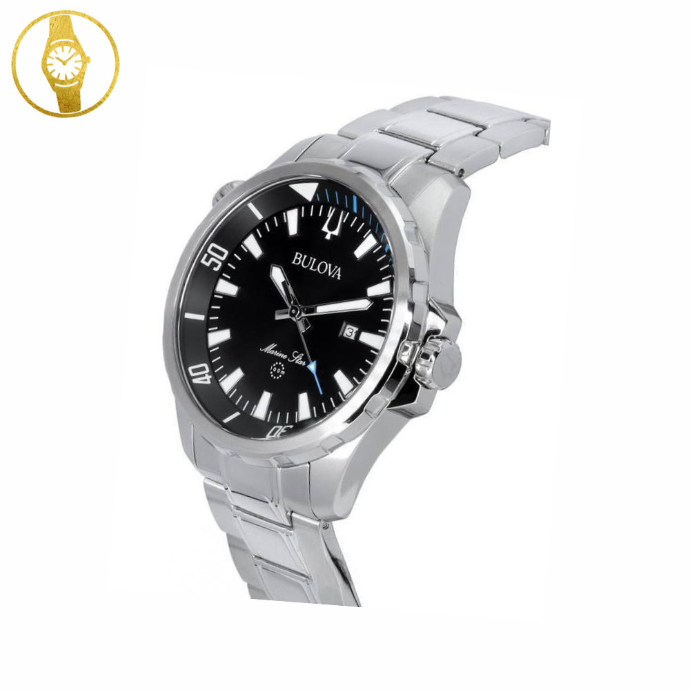 BULOVA Marine Star black sports watch with internal rotating bezel - 1stMobile.UK