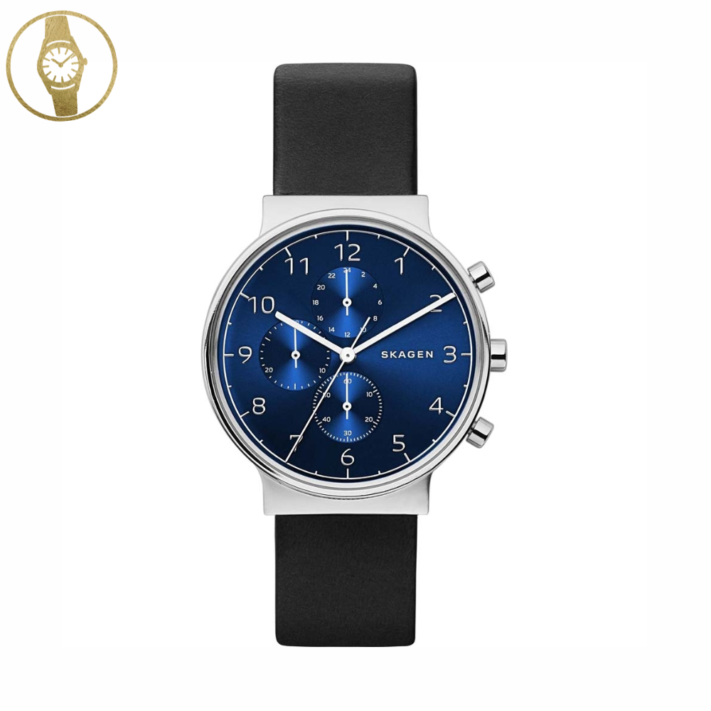 SKAGEN Blue/Silver Minimalist Field Style Chronograph - 1stMobile.UK