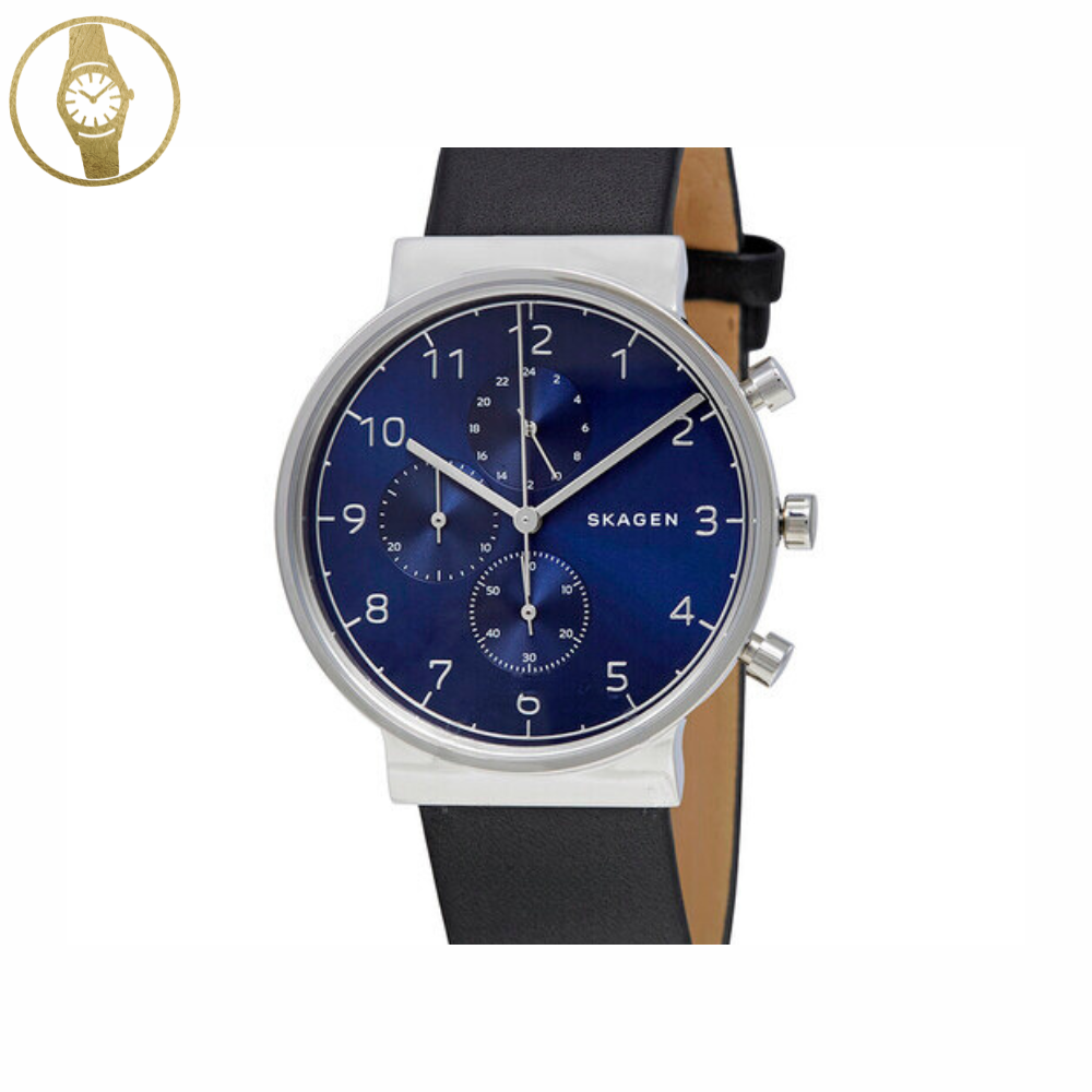 SKAGEN Blue/Silver Minimalist Field Style Chronograph - 1stMobile.UK