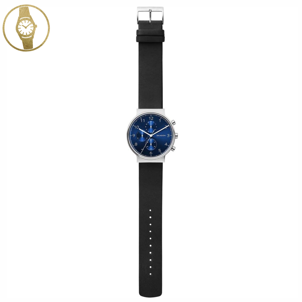 SKAGEN Blue/Silver Minimalist Field Style Chronograph - 1stMobile.UK
