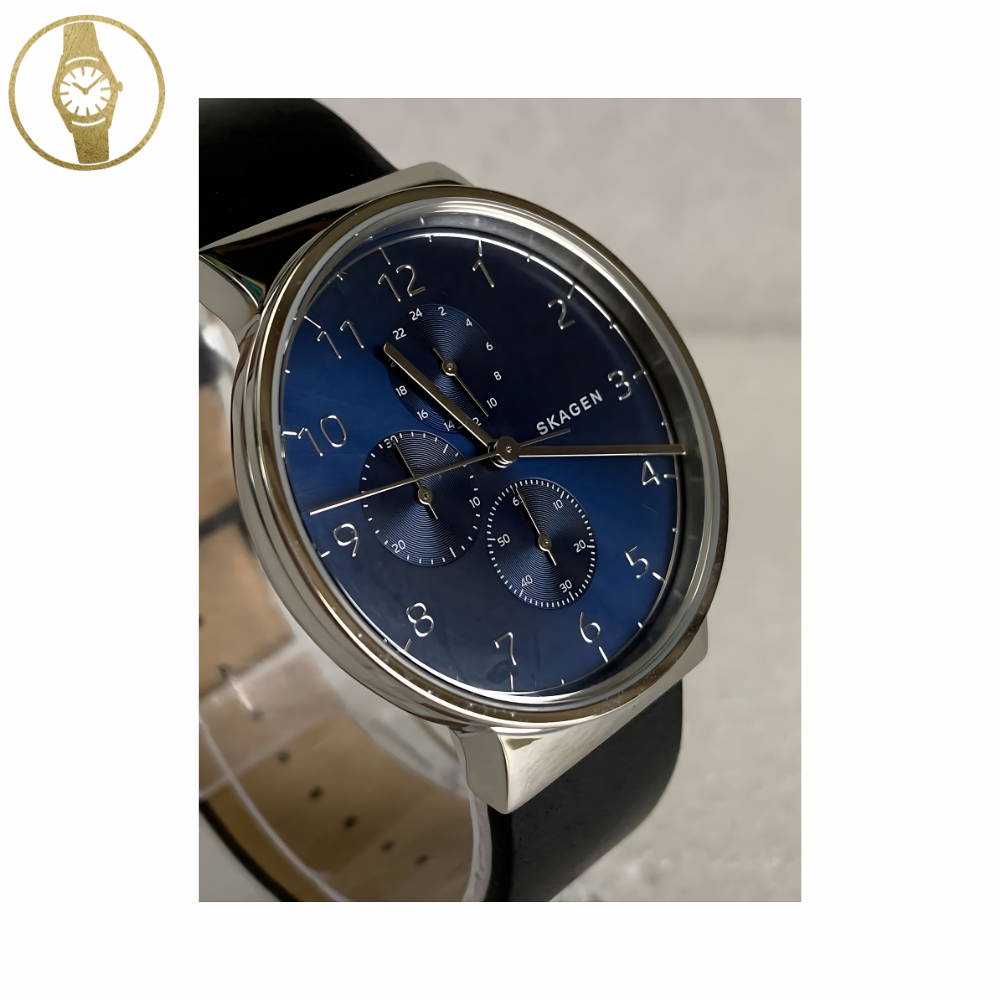 SKAGEN Blue/Silver Minimalist Field Style Chronograph - 1stMobile.UK