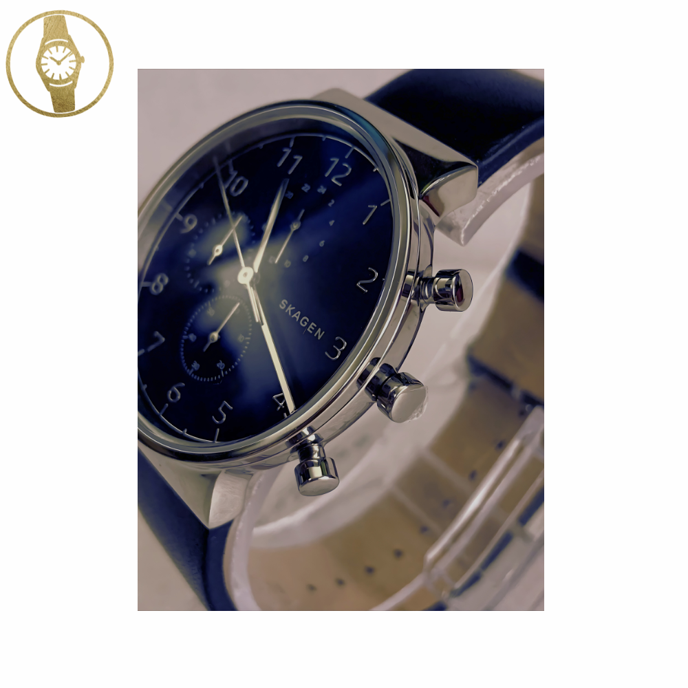 SKAGEN Blue/Silver Minimalist Field Style Chronograph - 1stMobile.UK