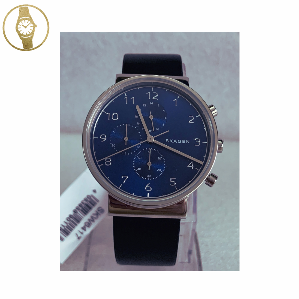 SKAGEN Blue/Silver Minimalist Field Style Chronograph - 1stMobile.UK