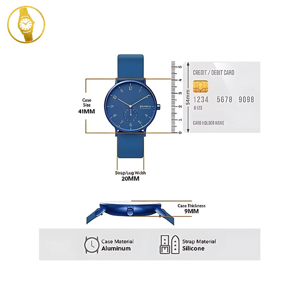 SKAGEN Aaren Kulor Blue minimalist style watch - 1stMobile.UK