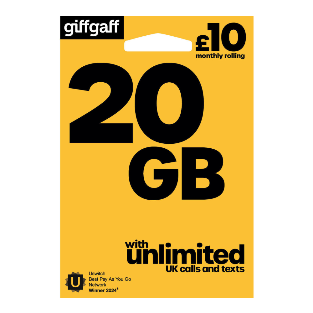 FREE GiffGaff UK NEW Pay As You Go Sim Cards, Now with 20GB for £10, plans from £6 - 1stMobile.UK