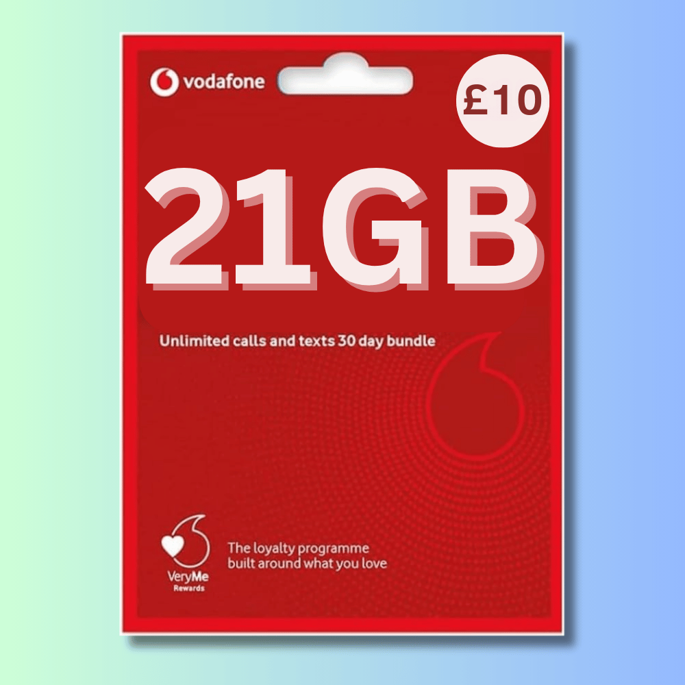 FREE Vodafone UK Pay As You Go Sim Cards, Unlimited calls and texts, now with more data