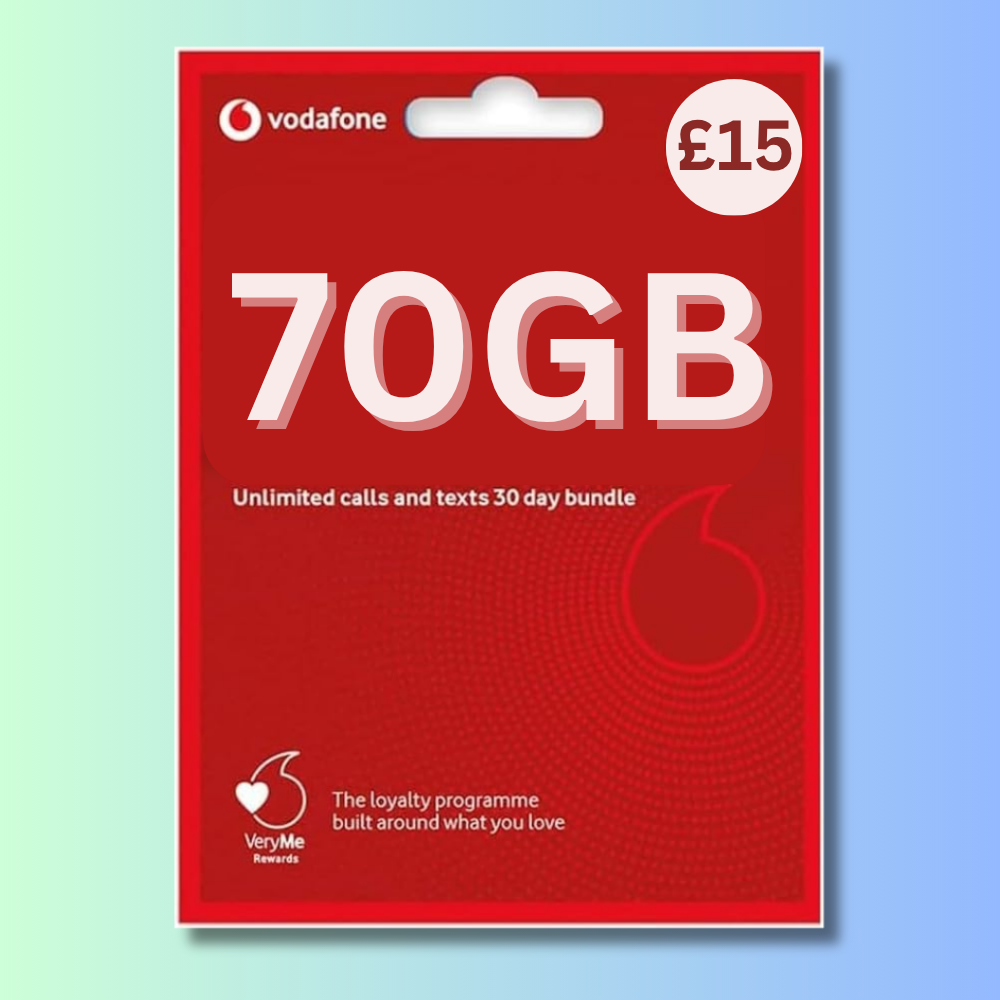 FREE Vodafone UK Pay As You Go Sim Cards, Unlimited calls and texts, now with more data
