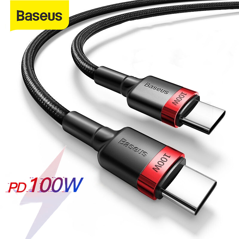 USB Type C to Type C cable for fast charging up to 100w. 1 or 2 metre - 1stMobile.UK