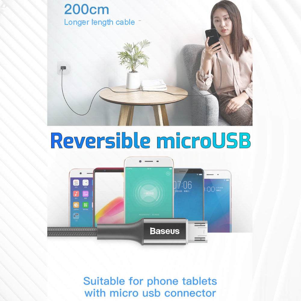Strong Reversible microUSB cable for smartphones - 1stMobile.UK