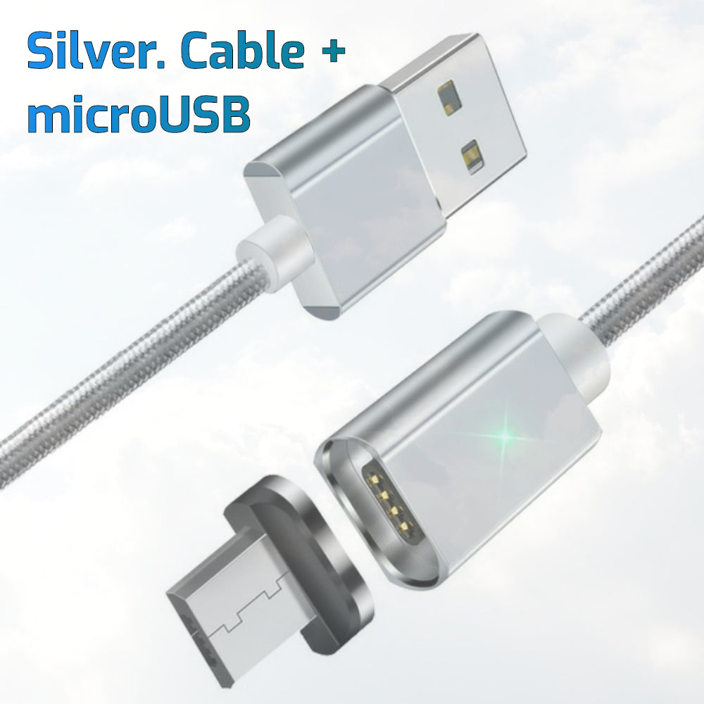 Magnetic Interchangeable USB-C/MicroUSB/iPhone Cable, 1 or 2 metre - 1stMobile.UK