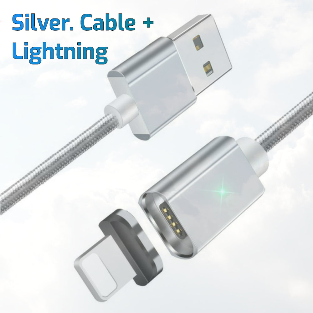 Magnetic Interchangeable USB-C/MicroUSB/iPhone Cable, 1 or 2 metre - 1stMobile.UK