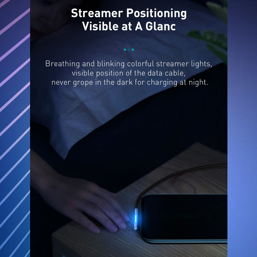 Tough 40w Fast Charge Compatible USB-C Cable with Colour Changing LED & 90 degree plug - 1stMobile.UK