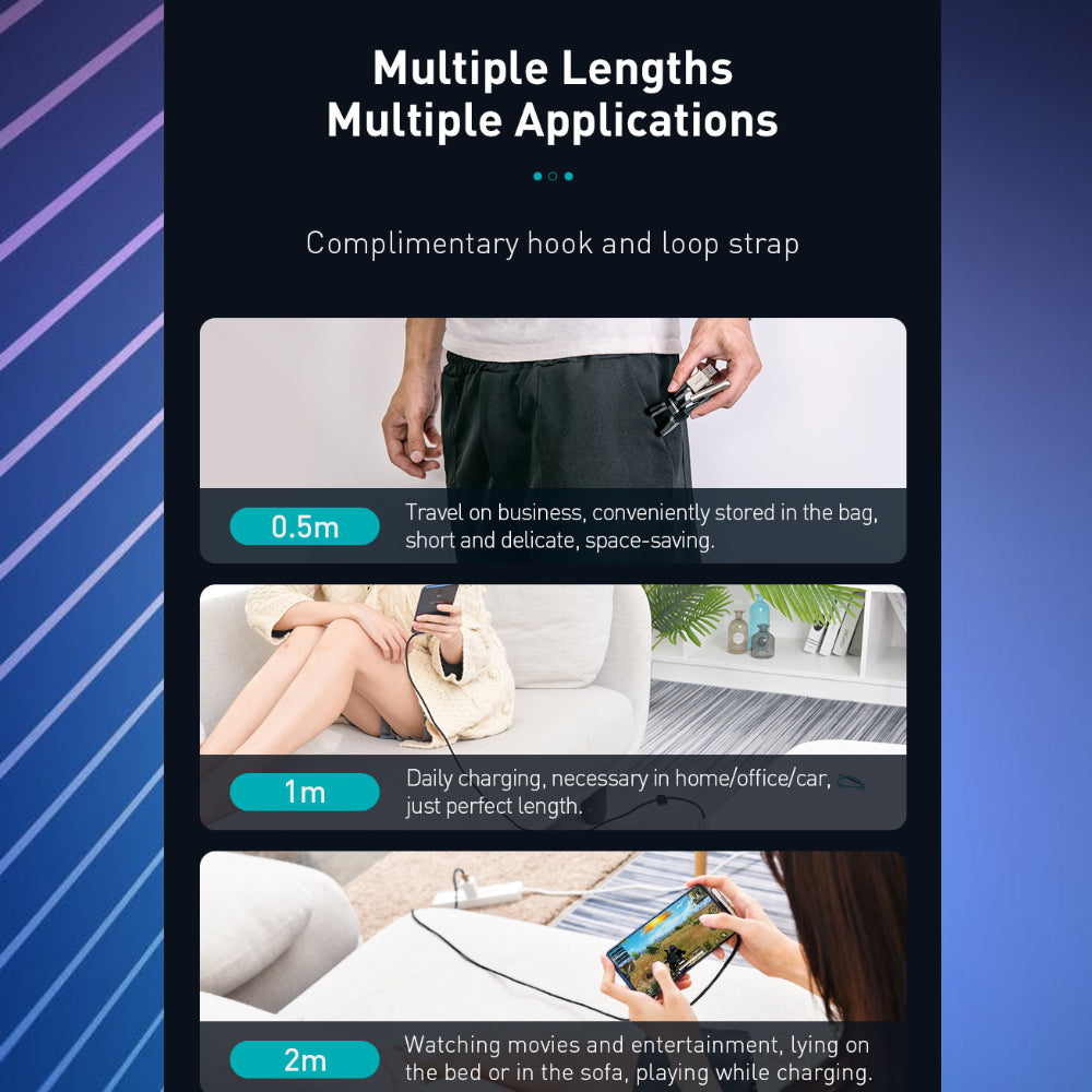 Tough 40w Fast Charge Compatible USB-C Cable with Colour Changing LED & 90 degree plug - 1stMobile.UK