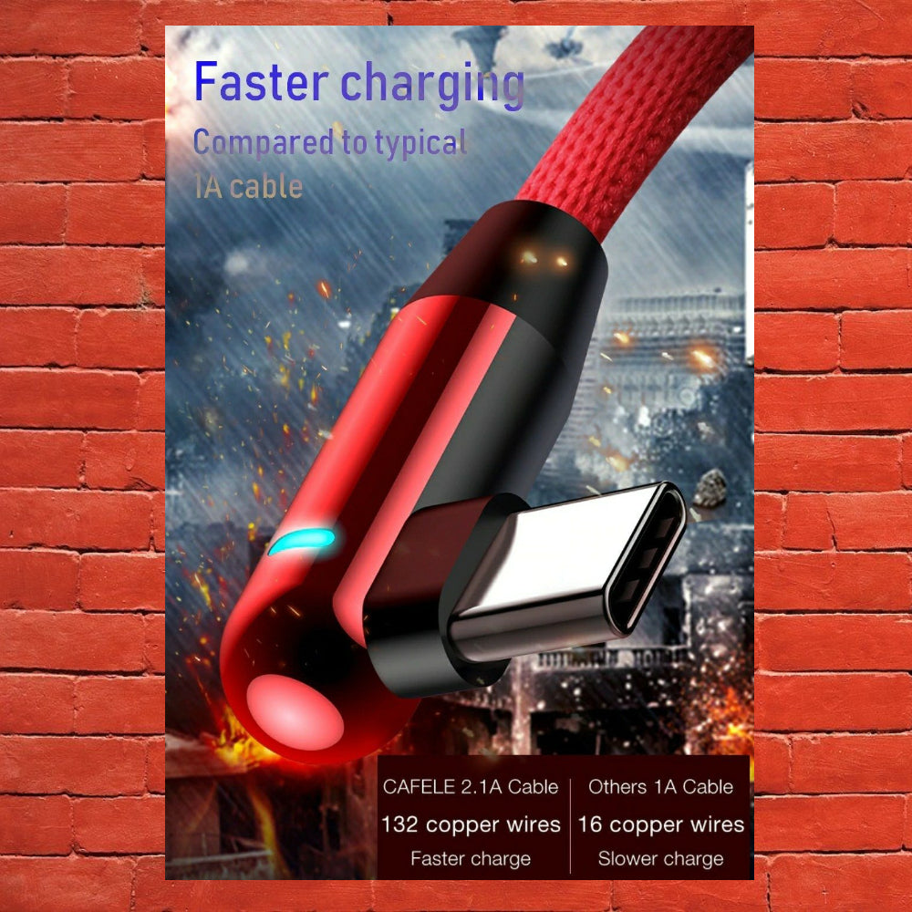 USB Cable for USB-C Phones and Devices, 1.2m Cafele Pro Quality - 1stMobile.UK