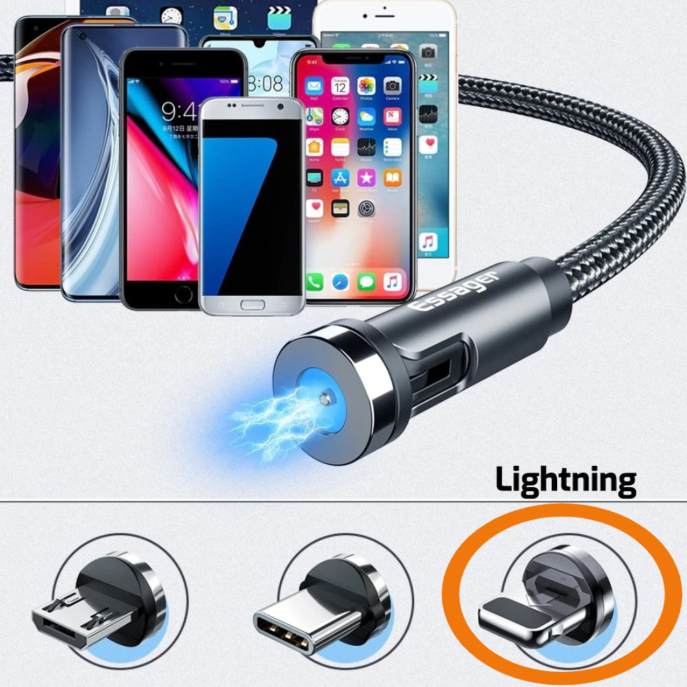 USB strong cable with detachable and interchangeable 180 degree adjustable plug tips - 1stMobile.UK
