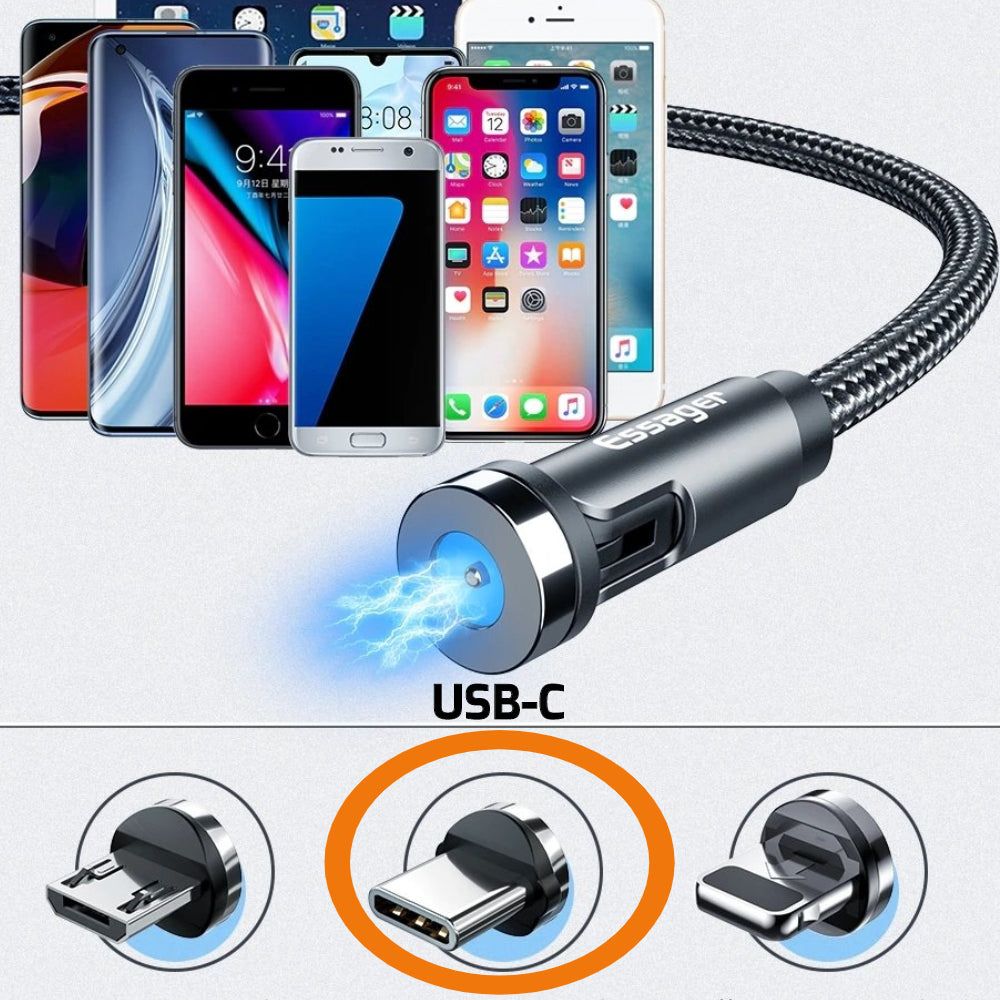 USB-C premium strength cable with colour changing LED, 1 or 2 metre - 1stMobile.UK