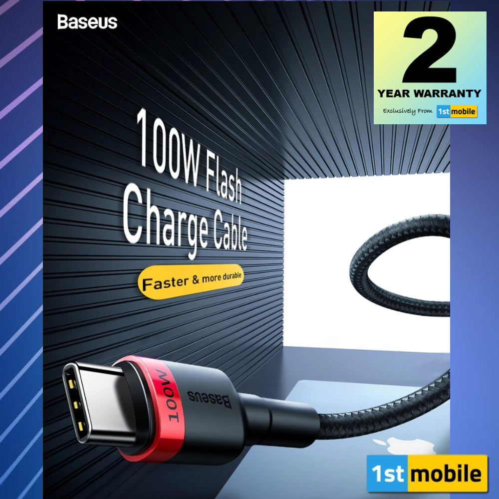 USB Type C to Type C cable for fast charging up to 100w. 1 or 2 metre - 1stMobile.UK