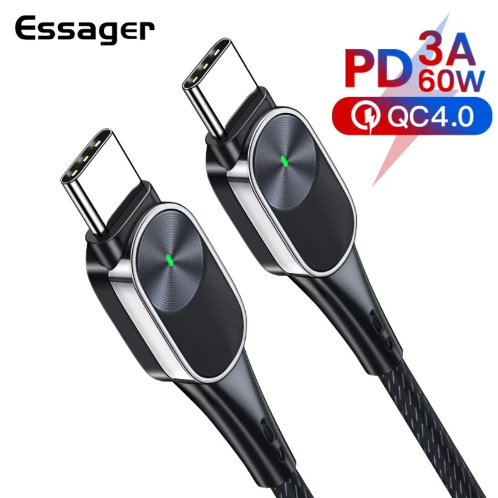 USB Type C to Type C extra strong cable for fast charging up to 60w. 1 or 2 metre - 1stMobile.UK