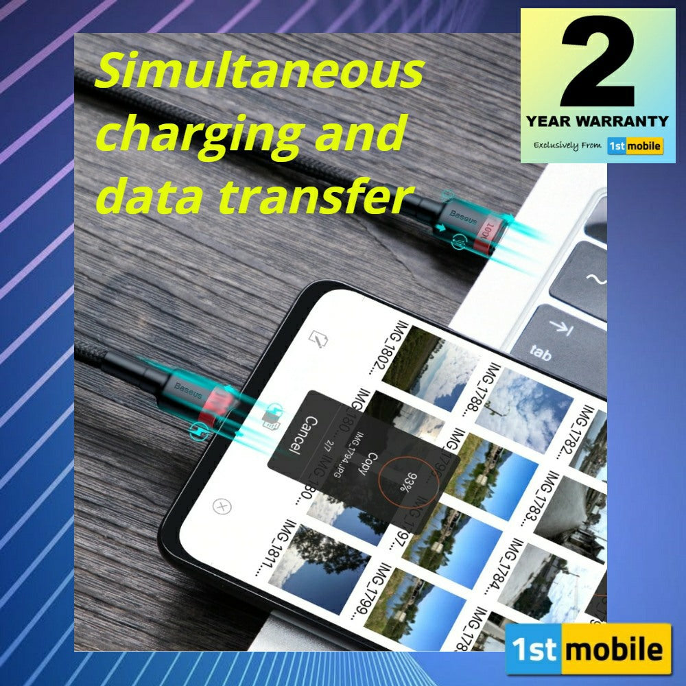 USB Type C to Type C cable for fast charging up to 100w. 1 or 2 metre - 1stMobile.UK