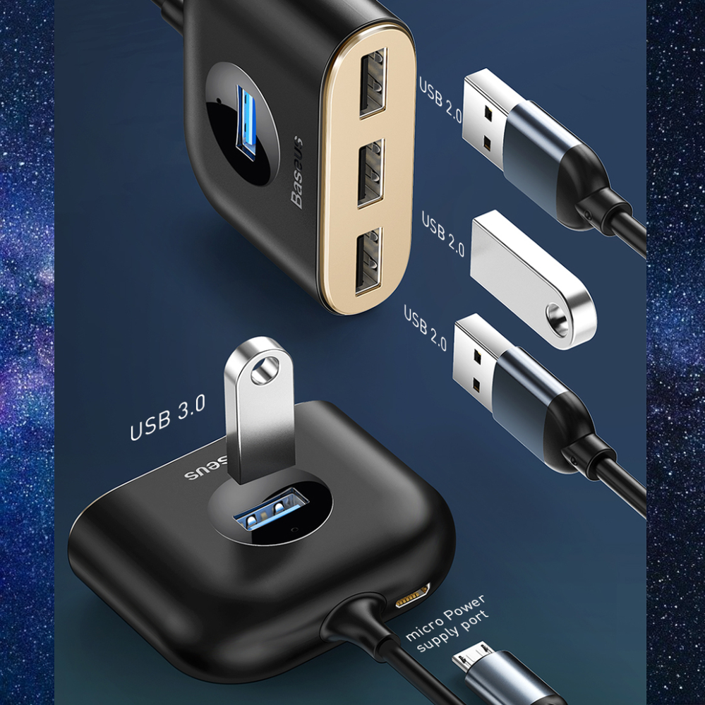 5 Port USB Hub, USB or USB-C Plug & Powered Port - 1stMobile.UK