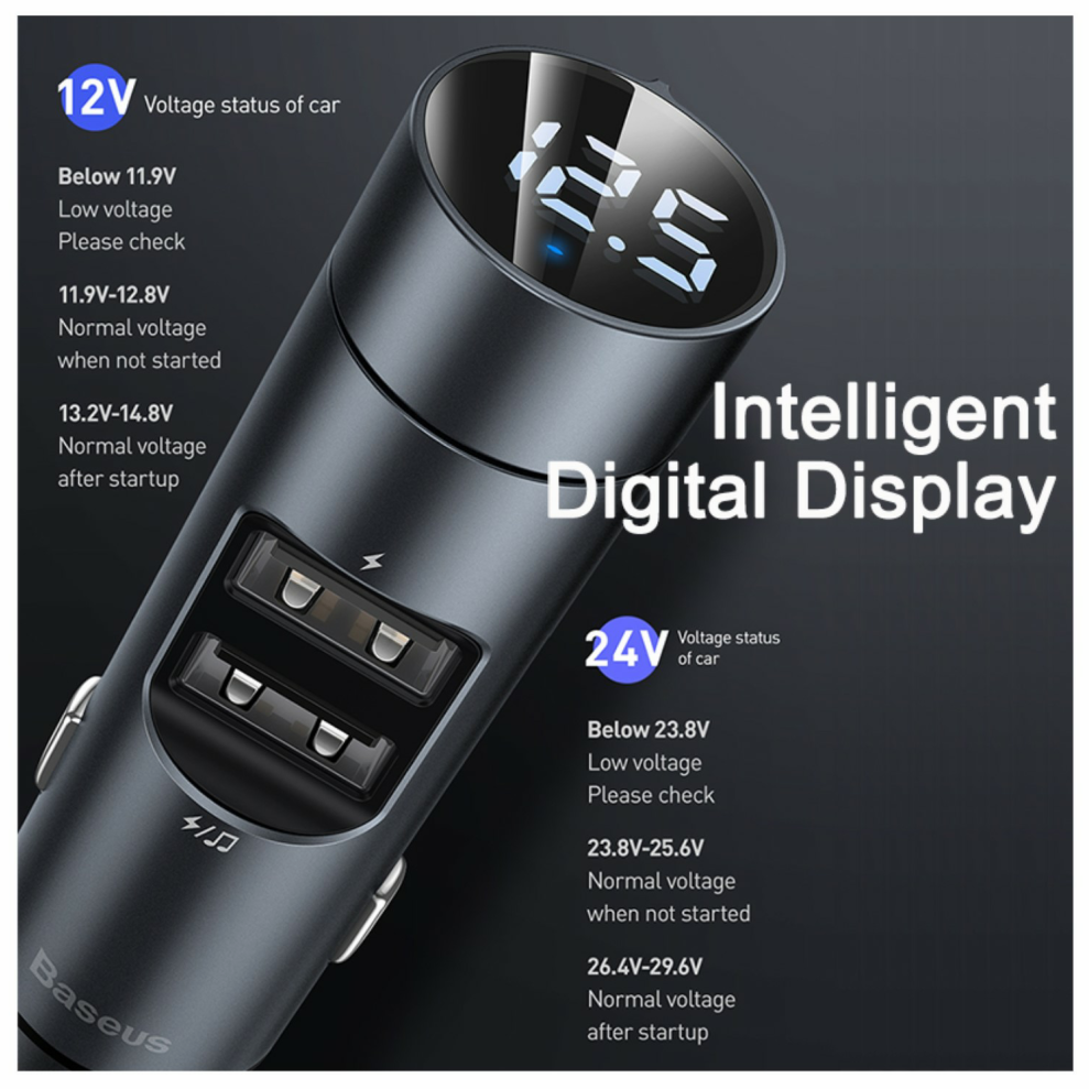 Dual USB Car Charger, Handsfree Calls and Music Player - 1stMobile.UK