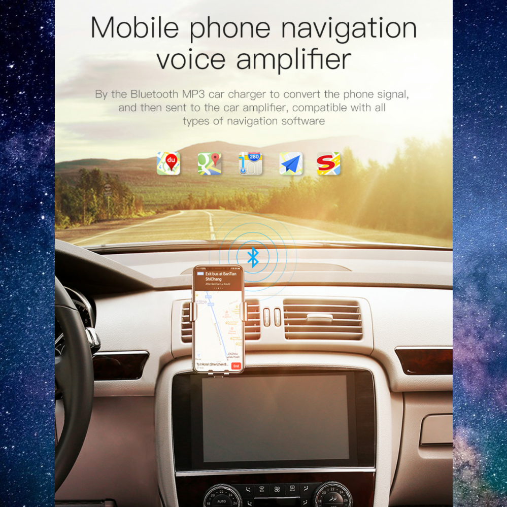 BASEUS Dual USB In-Car Charger/Bluetooth/FM Transmiter/Handsfree/Music Player - 1stMobile.UK