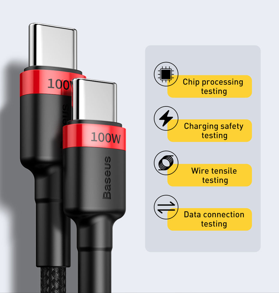USB Type C to Type C cable for fast charging up to 100w. 1 or 2 metre - 1stMobile.UK
