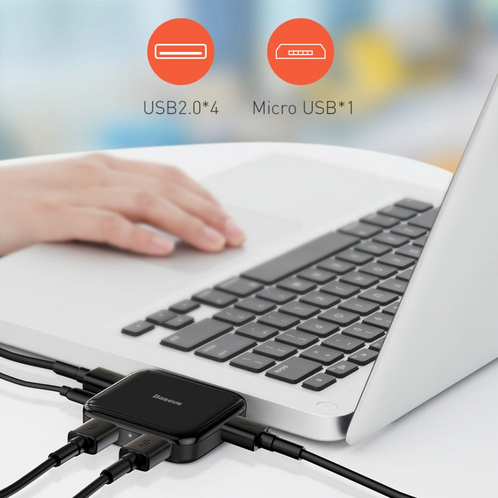 Portable 4 Port USB Hub with MicroUSB Powered Port - 1stMobile.UK