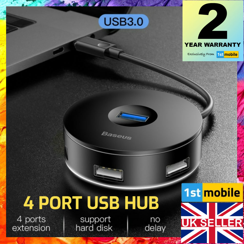 4 Port USB Hub with MicroUSB Powered Port - 1stMobile.UK