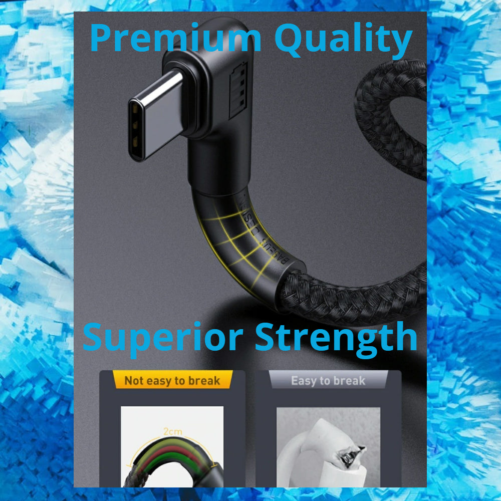 New Style Reversible Tough USB Cable for USB-C, QuickCharge 3.0 compatible - 1stMobile.UK