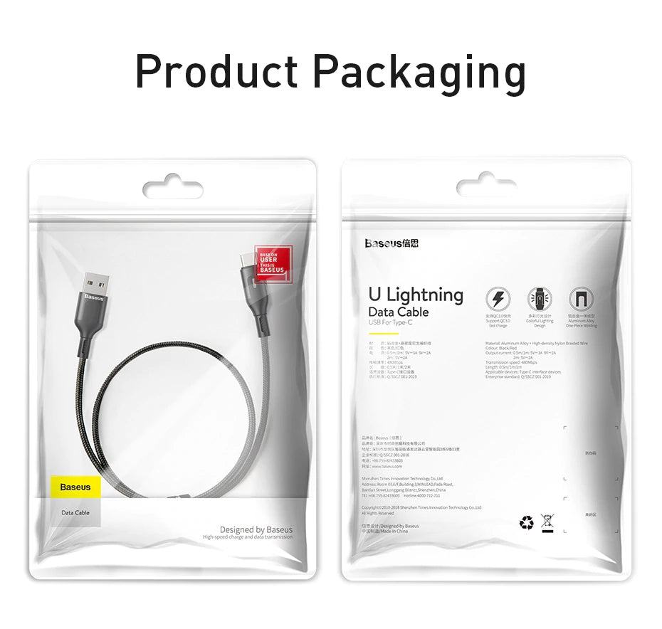 USB-C premium strength cable with colour changing LED, 1 or 2 metre - 1stMobile.UK