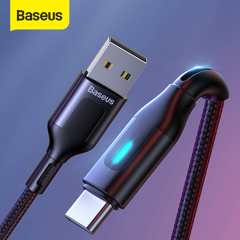USB-C premium strength cable with colour changing LED, 1 or 2 metre - 1stMobile.UK