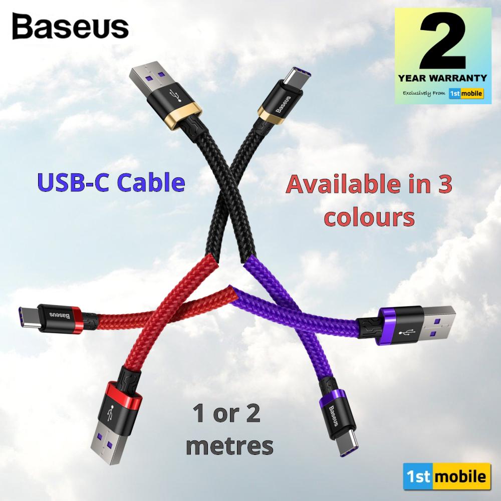 Premium Tough Braided USB-C Cable, 40W USB-C. 1 or 2 metres - 1stMobile.UK
