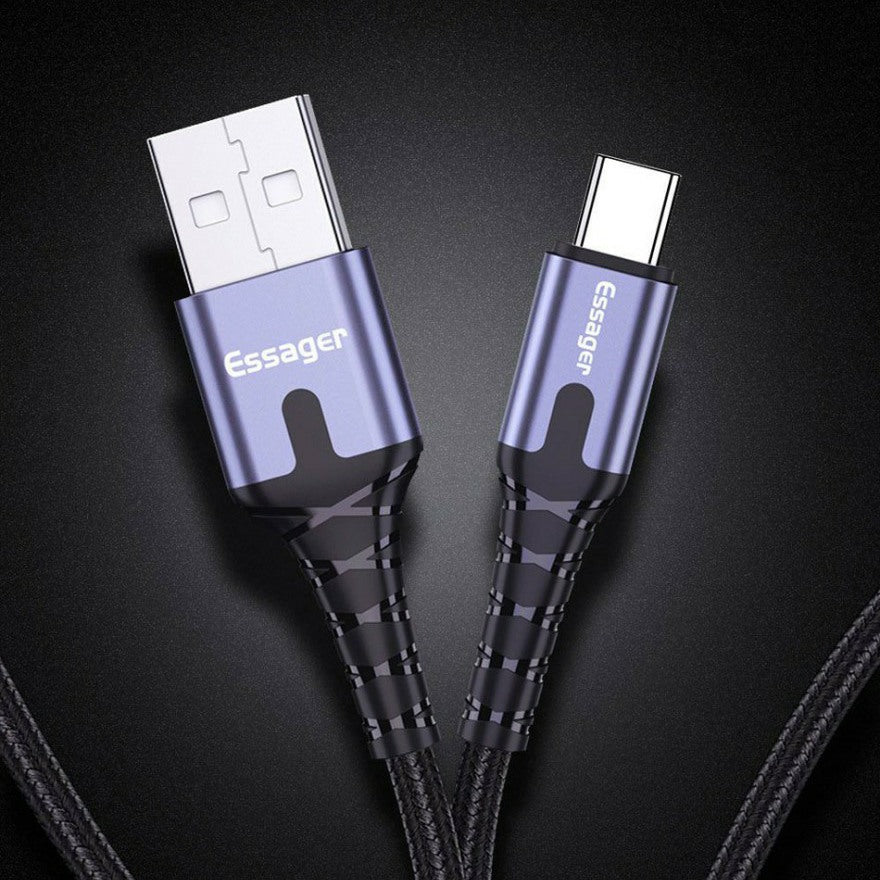 ESSAGER Premium 2 metre USB-C LED Cable - 1stMobile.UK