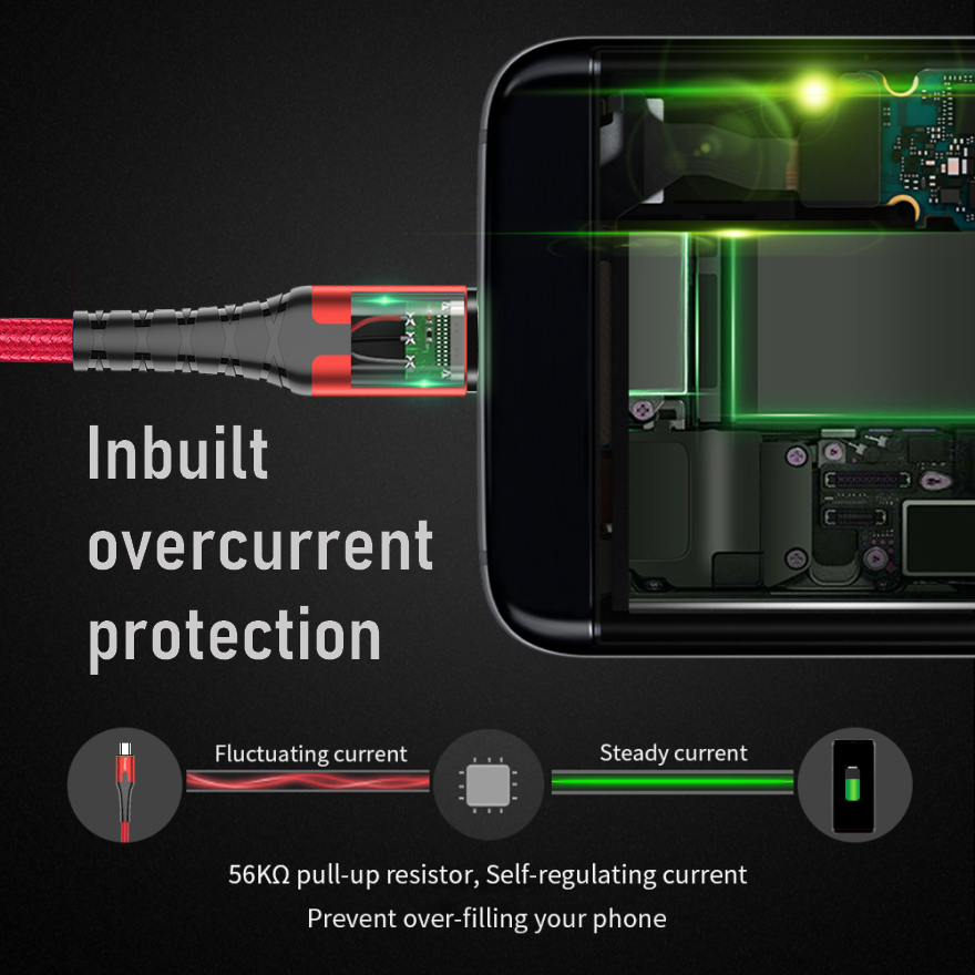 ESSAGER Premium 2 metre USB-C LED Cable - 1stMobile.UK
