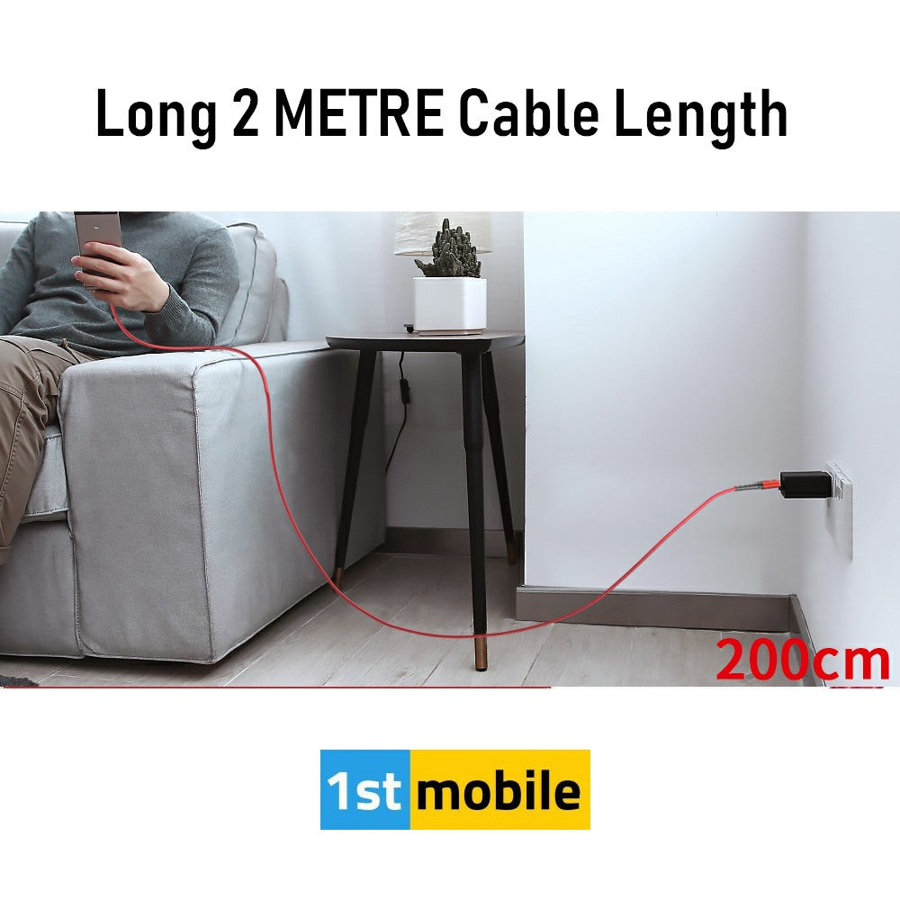 ESSAGER Premium 2 metre USB-C LED Cable - 1stMobile.UK