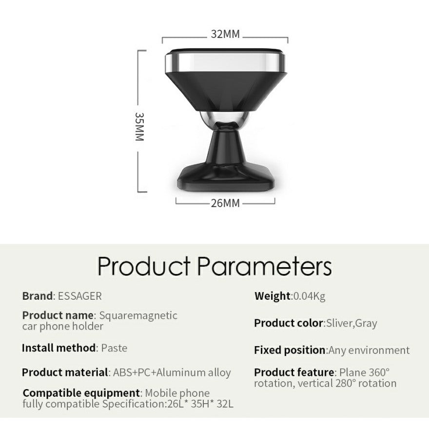 ESSAGER Magnetic Car Phone Holder - 1stMobile.UK