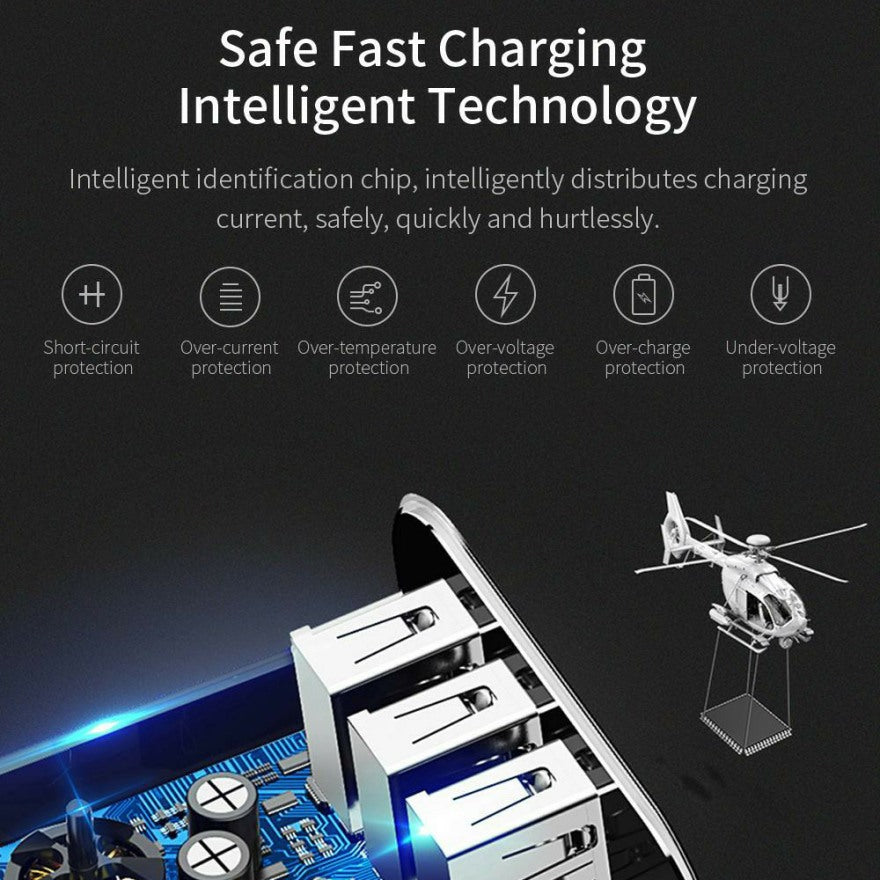 ESSAGER 3 Port USB Charger with Qualcomm 3.0 QuickCharge - 1stMobile.UK