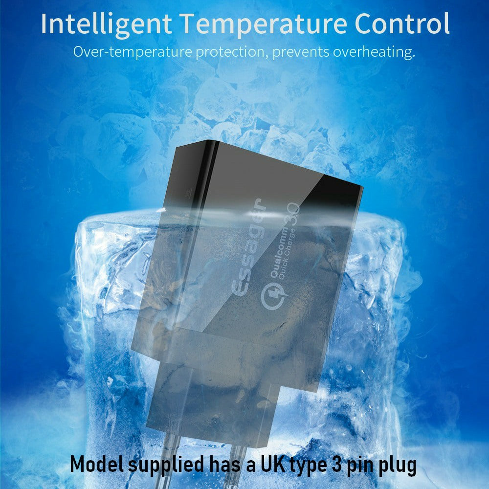 ESSAGER 3 Port USB Charger with Qualcomm 3.0 QuickCharge - 1stMobile.UK