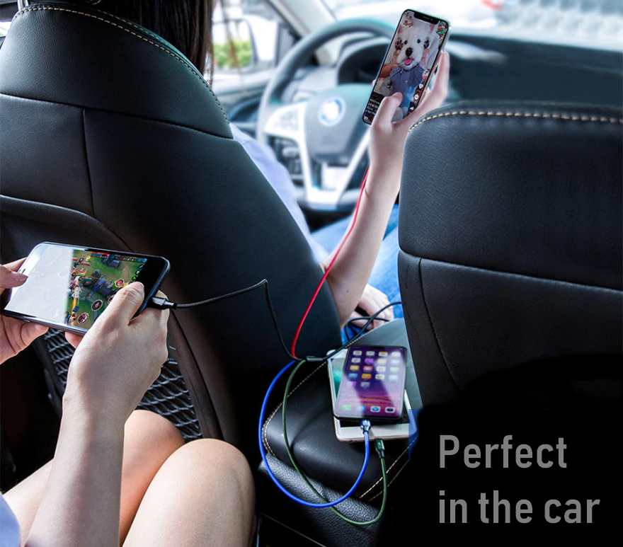 4 in 1 USB Cable for MicroUSB, USB-C, iPhone. 2 YEAR UK GUARANTEE - 1stMobile.UK