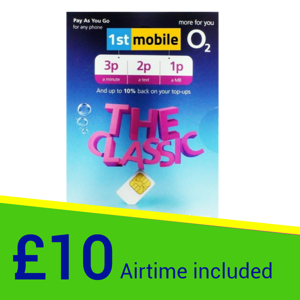 O2 Classic Pay As You Go sim cards - NO monthly top up - ALMOST GONE - 1stMobile.UK
