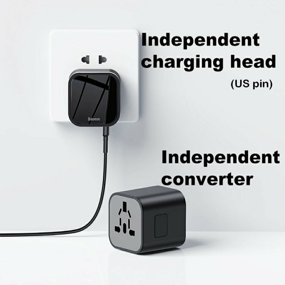 Dual Port USB & USB-C Travel Charger and Fused International Travel Adaptor UK-EU-USA-AUS - 1stMobile.UK