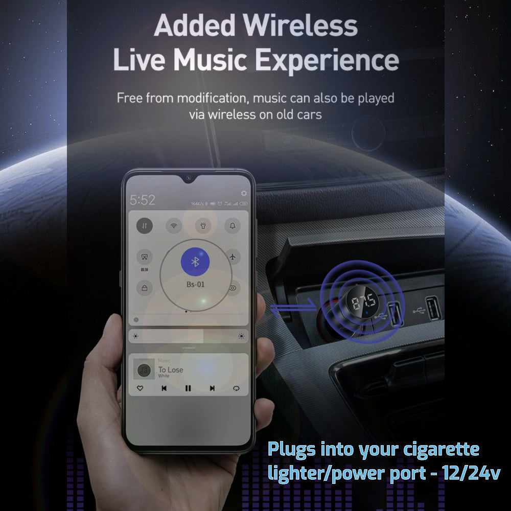 Dual USB Car Charger, Handsfree Calls and Music Player - 1stMobile.UK
