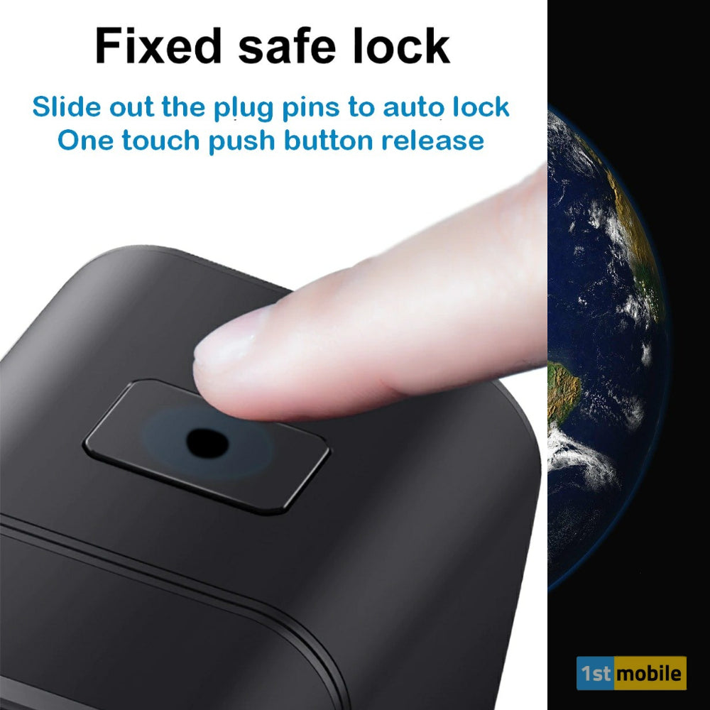 Dual Port USB & USB-C Travel Charger and Fused International Travel Adaptor UK-EU-USA-AUS - 1stMobile.UK