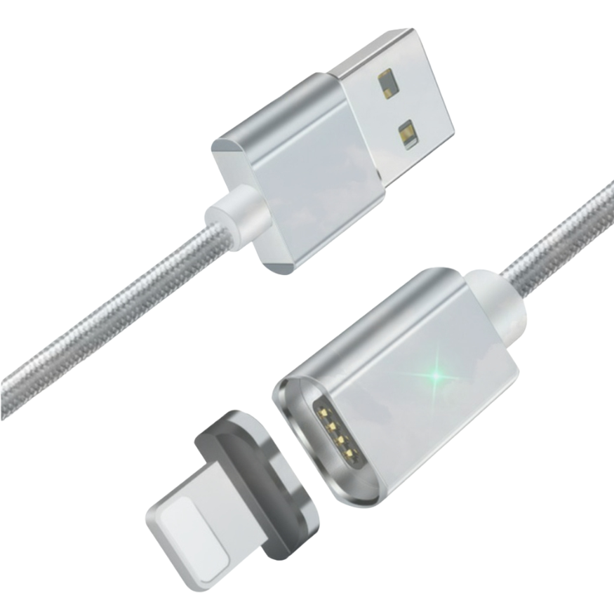 Magnetic Interchangeable USB-C/MicroUSB/iPhone Cable, 1 or 2 metre