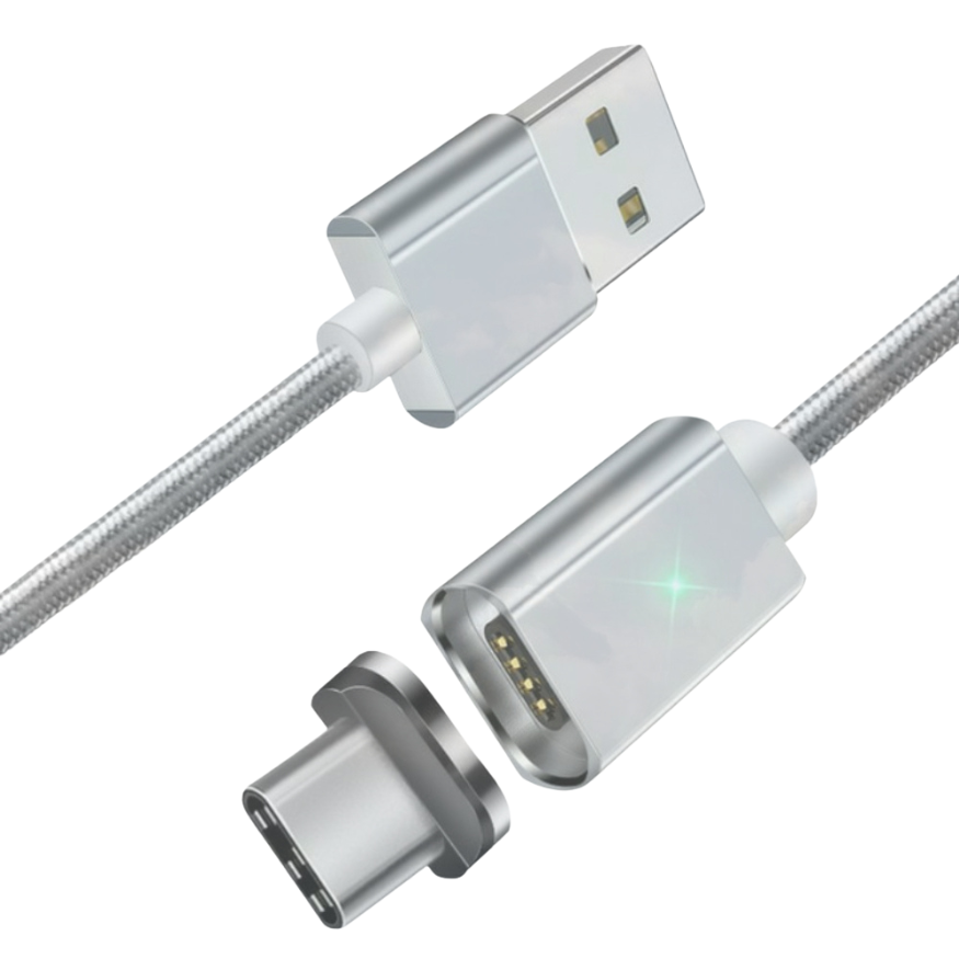 Magnetic Interchangeable USB-C/MicroUSB/iPhone Cable, 1 or 2 metre