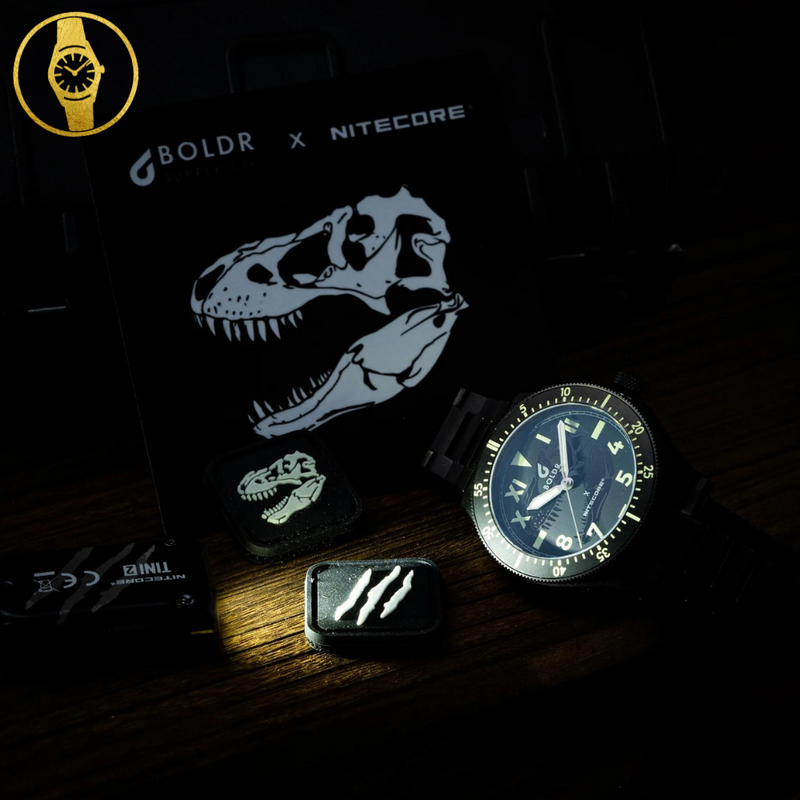 BOLDR T.Rex x Nitecore Automatic Watch + Mini LED Torch Set LIMITED EDITION